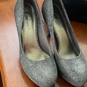 Xhilaration Silver Glitter High Heel Pumps